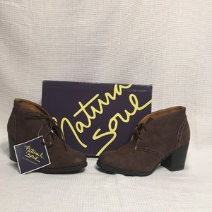 Natural Soul Booties Brown Size 7M
